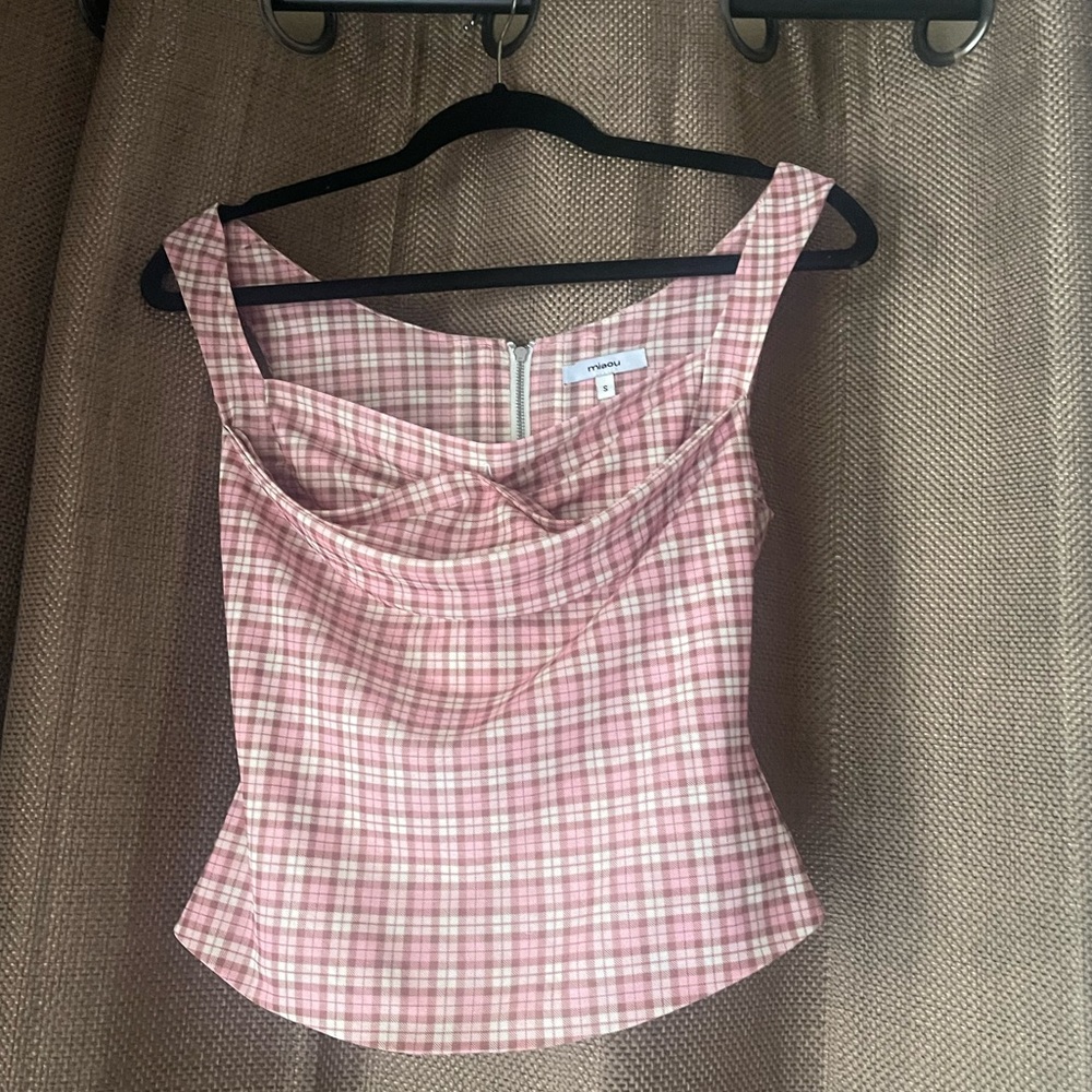 MIAOU Imogene Corset Top in Baby Plaid